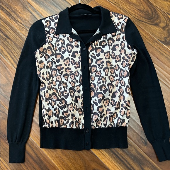 Pink Tartan leopard print cardigan - Picture 1 of 6
